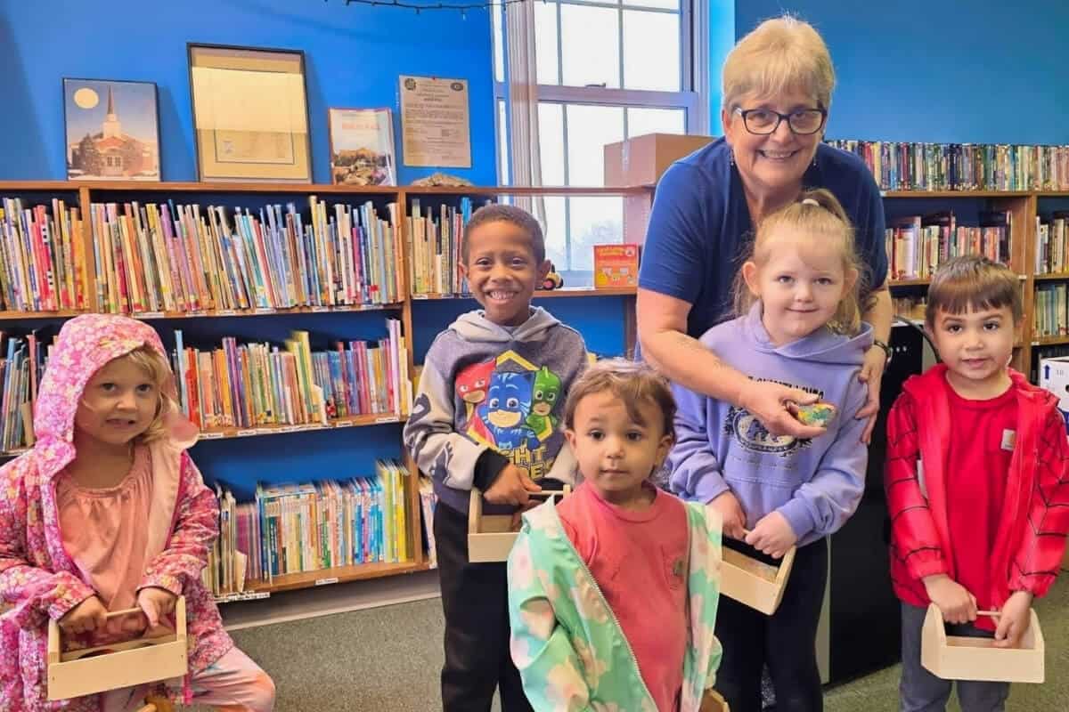 Teacher and kids at VFW National Home’s Early Education Center.